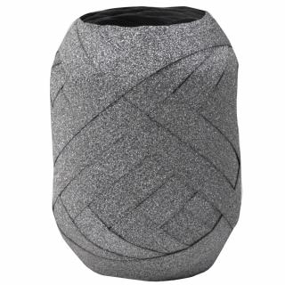 Stuha vázací GLAMOUR SILVER glitrová stříbrná 5mm x 10m (Stuha vázací, glitrová stříbrná, polypropylénová)