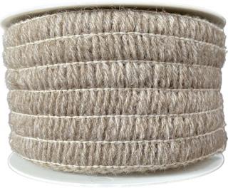 Stuha vlněná NATUR WOOL BRAUN 60mm x 6m (10,-Kč/m) (Dekorační stuha vlněná, oboustranná, bez drátku v okrajích)