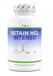 Vit4ever Betaine HCL - Betain HCL, hořec žlutý a pepsin, 240 kapslí