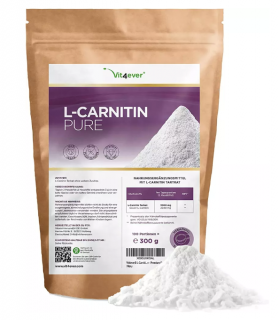 Vit4ever L-Carnitine Pure, Karnitin 300 g čistého prášku