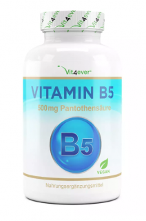 Vit4ever Vitamin B5 - 500 mg, kyselina pantotenová 180 kapslí