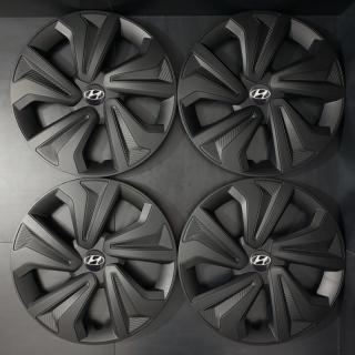 Univerzální poklice Hyundai 14" Black (Kryty kol se znakem Hyundai R14, černé)