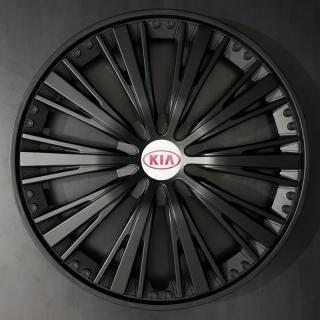 Univerzální poklice Kia 15" Black (Kryt kola se znakem Kia R15, černý)