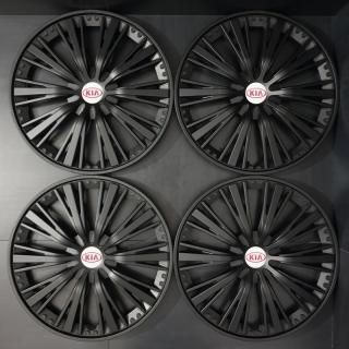 Univerzální poklice Kia 15" Black (Kryty kol se znakem Kia R15, černé)