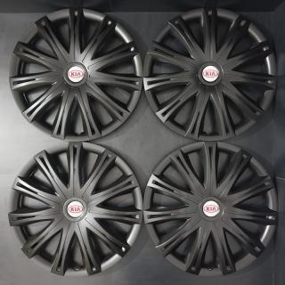 Univerzální poklice Kia 17" Black (Kryty kol se znakem Kia R17, černé)