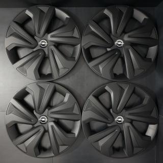 Univerzální poklice Opel 14" Black (Kryty kol se znakem Opel R14, černé)