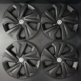 Univerzální poklice Volkswagen 14" Black (Kryty kol se znakem Volkswagen R14, černé)