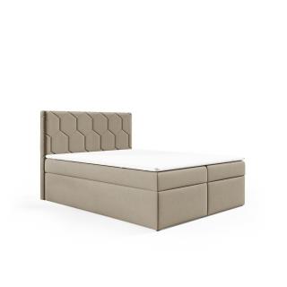 Zvýšená manželská postel boxspring 120x200 béžová včetně matrace