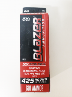 CCI Blazer High Velocity .22LR 38GR 425 ks