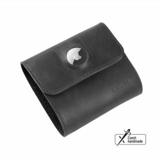 Kožená peněženka FIXED Classic Wallet for AirTag z pravé hovězí kůže černá