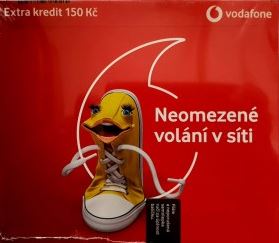 Předplacená Vodafone karta 150Kč kredit