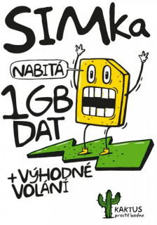 SIM karta KAKTUS 100 Kč + 1 GB  + 20+1 ZDARMA!