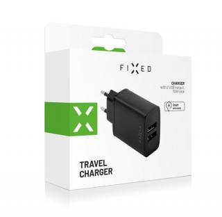 Síťová nabíječka FIXED s 2xUSB výstupem, 15W Smart Rapid Charge, černá  + Dárek Zdarma!