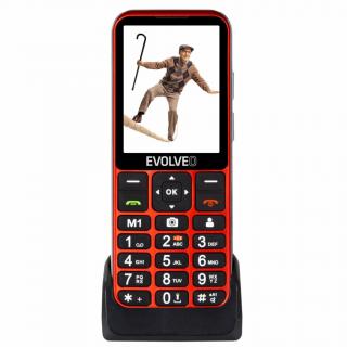 VOLVEO EasyPhone LT, mobilní telefon pro seniory s nabíjecím stojánkem (červená)  + Dárek Zdarma!