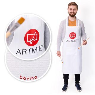 Bavlněná zástěra s logem ARTMIE - bílá