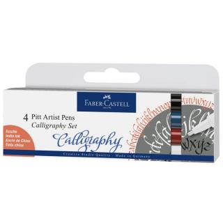 Kaligrafické pera Faber-Castell Pitt / 4 ks