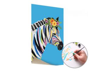 Malování podle čísel BAREVNÁ ZEBRA – nízká náročnost 40x60 cm - na rámu