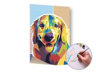 Malování podle čísel GOLDEN RETRIEVER – nízká náročnost 40x60 cm - bez rámu