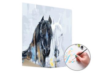 Malování podle čísel MAJESTÁTNOST KONÍ – nízká náročnost 50x50 cm - bez rámu