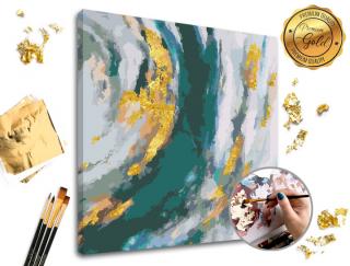 Malování podle čísel PREMIUM GOLD – Tyrkysová fantazie 50x50 cm