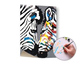 Malování podle čísel ZEBRA - nízká náročnost 60x40 cm - bez rámu