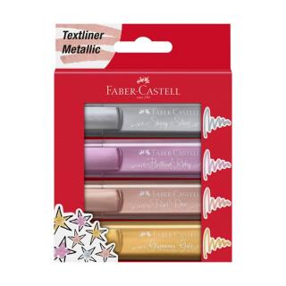 Metalické zvýrazňovače Faber-Castell 4 ks