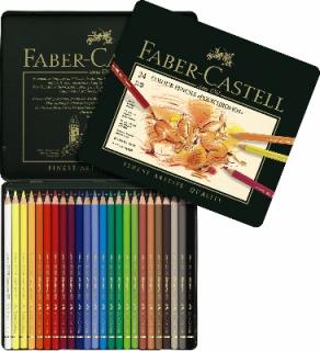 Pastelky Polychromos set 24 ks - plech