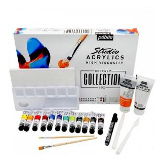 PEBEO Studio Acrylics Box s příslušenstvím 23 ks