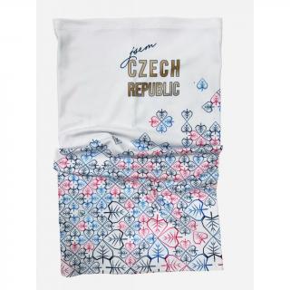 Běžecký nákrčník bílý - jsem CZECH REPUBLIC