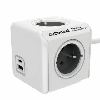 Cubenest PowerCube Extended USB A+C PD 20 W 1,5 m šedá