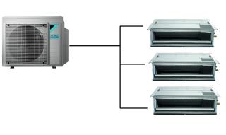 Kanálová Klimatizace Daikin 1+3 ( 2,4kW + 2,4kW + 2,4kW) Multi-split R32