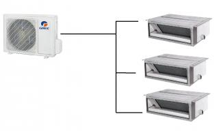 Kanálová Klimatizace Gree 1+3 ( 2,5kW + 2,5kW + 2,5kW) Multi-split R32