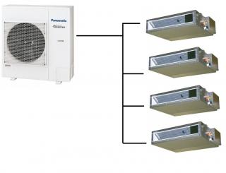 Kanálová Klimatizace Panasonic 1+4 (2kW + 2kW + 2kW + 2kW) Multi-split R32