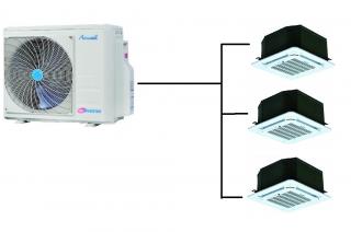 Kazetová Klimatizace Airwell 1+3 (2,6kW + 2,6kW + 2,6kW) Multi-split R32