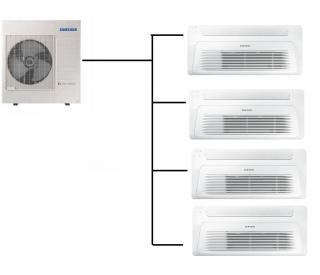 Kazetová Klimatizace Samsung Wind Free 1-Way 1+4 (2,6kW + 2,6kW + 2,6kW + 2,6kW) Multi-split R32