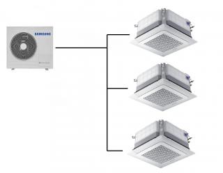 Kazetová Klimatizace Samsung Wind Free 4-Way Mini Cassette 1+3 (2,6kW + 2,6kW + 2,6kW) Multi-split R32