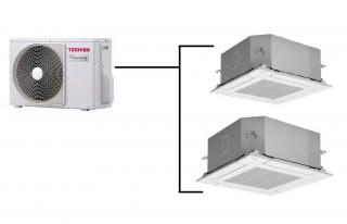 Kazetová Klimatizace Toshiba 1+2 (2,7kW + 2,7kW) Multi-split R32