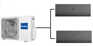 Klimatizace Haier Flexis černá 1+2  (3,5kW + 3,5kW) Multi-split R32 včetně montáže