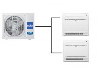 Klimatizace Haier parapetní 1+2 (2,5kW + 2,5kW) Multi-split R32 včetně montáže