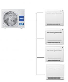 Klimatizace Haier parapetní 1+4 (2,5kW + 2,5kW 2,5kW + 2,5kW) Multi-split R32 včetně montáže