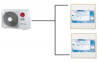 Klimatizace LG Artcool Gallery Premium 1+2 ( 2,5kW + 3,5kW ) Multisplit R32 včetně montáže