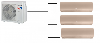 Klimatizace Sinclair Terrel champagne 1+3 (2,7kW + 2,7kW + 3,5kW) Multi-split R32
