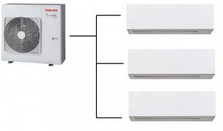 Klimatizace Toshiba Daiseikai 10 White 1+3 ( 2,5kW + 2,5kW + 3,5kW ) Multi-split R32 včetně montáže