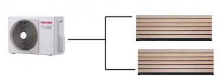 Klimatizace Toshiba Daiseikai 10 Wood 1+2 (2,5kW + 3,5kW) Multi-split R32 včetně montáže