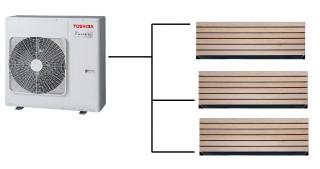 Klimatizace Toshiba Daiseikai 10 Wood 1+3 (2,5kW + 2,5kW + 3,5kW) Multi-split R32