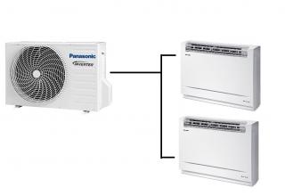 Parapetní Klimatizace Panasonic Ufe 1+2 ( 2,5kW + 2,5kW) Multi-split R32 včetně montáže