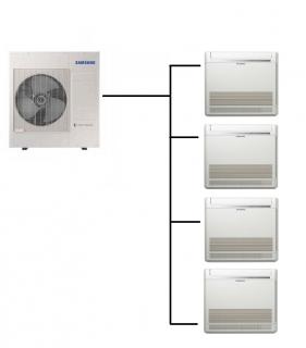 Parapetní Klimatizace Samsung Console 1+4 (2,6kW + 2,6kW + 2,6kW + 2,6kW) Multi-split R32 včetně montáže