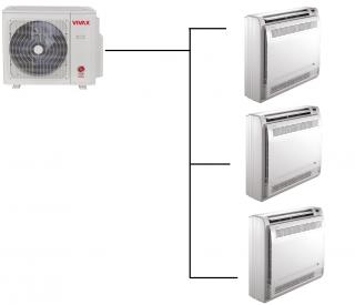 Parapetní Klimatizace Vivax 1+3 ( 3,5kW + 3,5kW + 3,5kW) Multi-split R32 včetně montáže