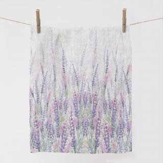 Lněná utěrka 70x45 Levandule II/ Lavender II