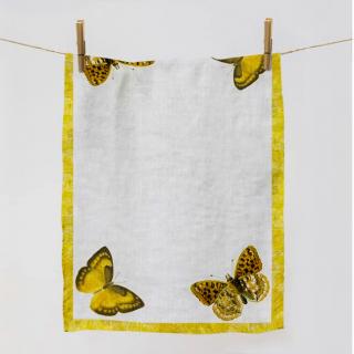 Lněná utěrka 70x45 Motýli/Butterflies